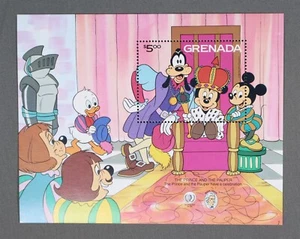 MayfairStamps Granada Como Nuevo Nunca Montado Mickey Mouse el Príncipe y Mendigo Disney - Imagen 1 de 2