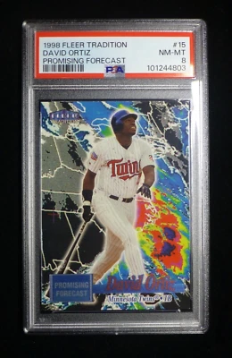 Fleer Tradition #15 1998 David Ortiz prometedor pronóstico insertado PSA 8 casi nuevo-como nuevo Foto 1 de 2