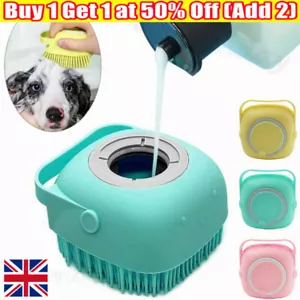 More details for pet massage bath brush shampoo dispenser for dog cat silicone scrubber tools `uk