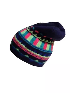 Vintage 90er blau aztekisches Muster Wintermütze Beanie Gr.: mittel/groß - Bild 1 von 6