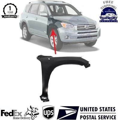 New Fender For 2006-2008 Toyota RAV4 Front Passenger Side Primed Steel TO1241210 - Imagem 1 de 4