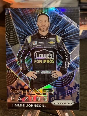 Jimmie Johnson 65 2018 Panini Prizm NASCAR Star Gazing Subset Silver Camo Prizm - Image 1 of 2