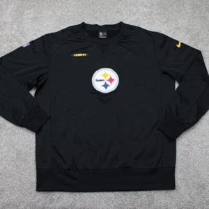 Nike Pittsburgh Steelers Sweatshirt Mens Large Black On Field Apparel Dri-Fit - Picture 1 of 14
