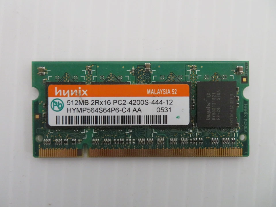 Hyix 512Mb PC2-4200S DDR SODIMM Memory RAM Module HYMP564S64P6-C4 - Image 1 of 1