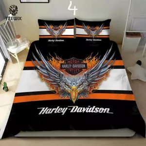 3D Harley-Davidson Motorcycle Quilt Cover Duvet Cover Bedding Pillowcase VH39999 - Picture 1 of 8