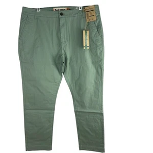 Tailor Vintage Mens Slim Fit Stretch Chinos 38x30 Sage Green Cotton Spandex - Picture 1 of 8