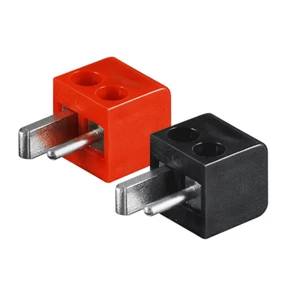 2 x Lautsprecher Stecker, Boxenstecker, 2 Stück im Set, rot schwarz, schraubbar - Bild 1 von 3