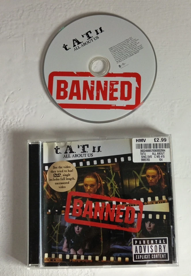 t.A.T.u. All About us DVD Single Music Pop Rock Electronic Disc Banned 2005 Rare Foto 1 de 4