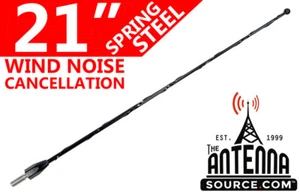 21" Black Spring Stainless AM/FM Antenna Mast Fits: 09-24 Dodge Ram Truck 1500 - Picture 1 of 12