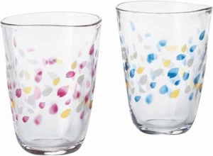 ADERIA TEBINERI HARUIRO Tumbler Pair Set Glass 290ml S-6317 Sakura MADE IN JAPAN - Picture 1 of 4