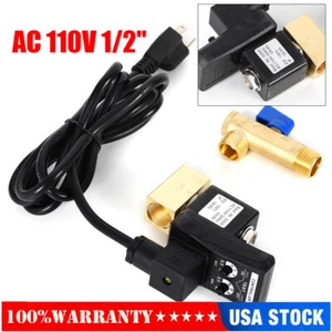 Compressor Auto Electronic Timed Air Tank L-shaped Drain Valve with Power Cable - Picture 1 of 8