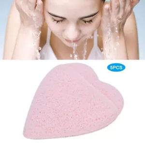 Heart shaped Face Cleaning Sponge Exfoliating Makeup Removal Face Washing Pads - Picture 1 of 11