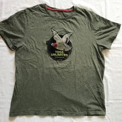 CHEVIGNON FRANCE GOOSE  w/ VELVET PRINT MEN'S  CLASSIC DRAB T-SHIRT XLARGE EU - Image 1 of 4