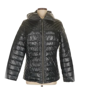 Abrigo acolchado Big Chill negro para mujer mediano ligero empaquetable cuello de gran tamaño - Imagen 1 de 3