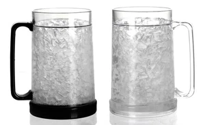 Doppelwandige Gel Frosty Gefrierschrank Eisbecher Klar 16oz 2er Set (schwarz und weiß) - Bild 1 von 9