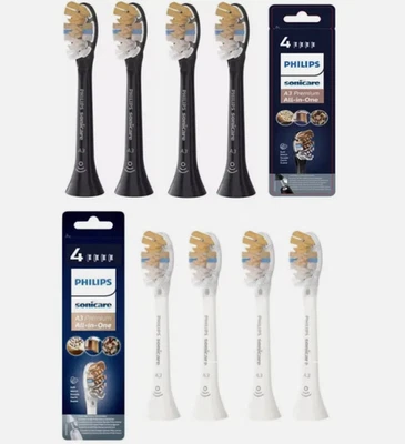 2/4/8 Stück Philips HX9094/11 Sonicare A3 Premium Ersatzbürsten Schwarz/Weiß Neu