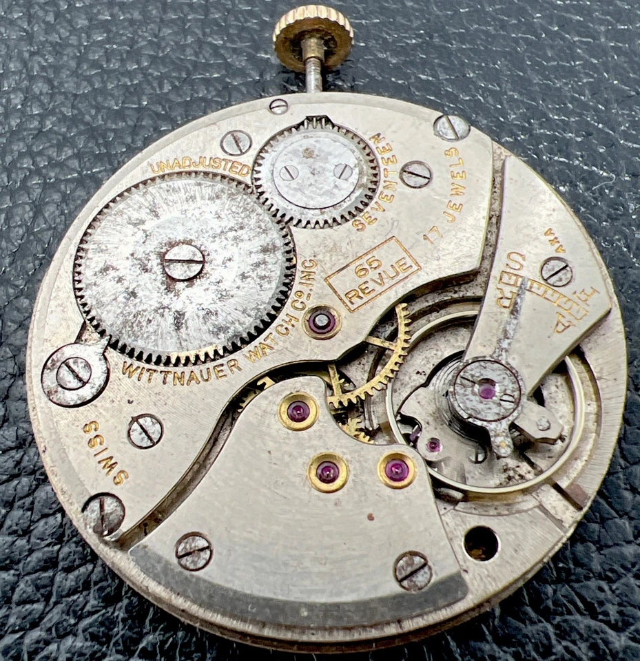 Швейцарские карманные часы Wittnauer 17j Revue 65 на запчасти или для ремонта - Изображение 1 из 4