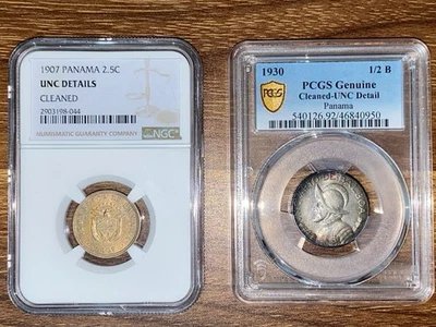 🇵🇦 Panama NGC-PCGS Slabbed - 1907 2.5 Cents & 1930 1/4 Balboa UNC Details 🔥 - Image 1 of 4