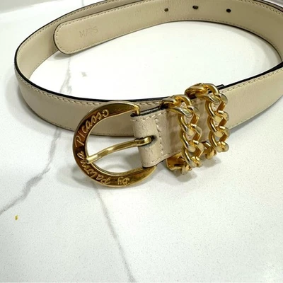 Vintage Paloma Picasso Cream and Gold Chain Hardware Belt, Size M / 75 - Image 1 of 4
