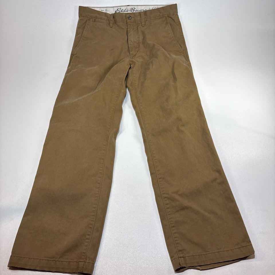 Y2K Eddie Bauer Legend Wash Mens 33x32 Brown Khaki Pants Classic Fit 100% Cotton - Image 1 of 4