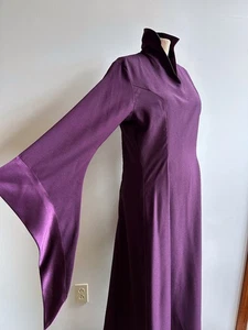 Maroon Satin Crepe Gown Costume Shakespeare Theater San Francisco Juliet sz M L - Picture 1 of 14