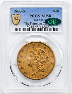 1866-S LIBERTY HEAD $20 PCGS AU 58 - Picture 1 of 4