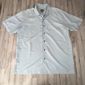 Camicia Quicksilver Waterman con bottoni uomo XL extra large blu ricamato pesce - Foto 1 di 13