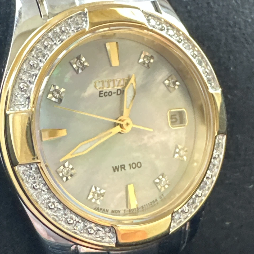 Citizen EW1824-57D Mujer Eco-Drive Dos Tonos Madreperla Esfera Cristalizada con Foto 1 de 4
