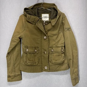 Abercrombie & Fitch Jacket Womens Small Hooded Utility Outerwear Pockets - Picture 1 of 16