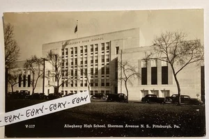 FRÜHE NORTH SIDE PITTSBURGH PA. ALLEGHENY HIGH SCHOOL RPPC ECHTFOTO-POSTKARTE - Bild 1 von 2