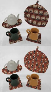 Fat Chefs Tea Pot Cozy & Coaster Set - Picture 1 of 9