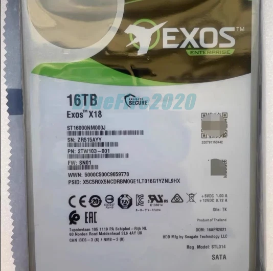 Seagate ST16000NM000J Exos X18 16TB SATA 6Gb/sEnterprise Internal Hard Drive - Image 1 of 1