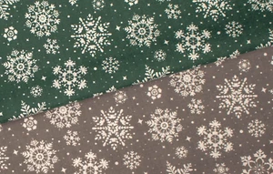 Weihnachten Polycotton Stoff Material weiß Schneeflocken & festlich Xmas - Bild 1 von 31