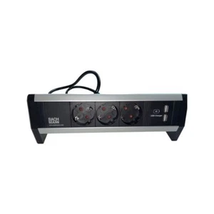 Bachmann DESK Steckdosenleiste 3x Schuko 3-Fach 2x USB Home Office Büro 902.1968 - Afbeelding 1 van 8