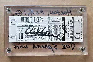 Detroit Tigers Al Kaline Signed 1968 Regular Season Ticket Upper Deck Box Seat - Picture 1 of 4