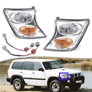 2x Front Indicator Light Corner Lamp Clear Lens For Nissan Patrol Y61 1997-2004 - Foto 1 di 13