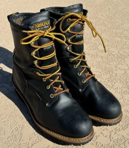 CAROLINA CA5823 STEEL TOE WATERPROOF BLACK LEATHER LOGGER BOOTS-MENS 11.5 2E - Picture 1 of 13