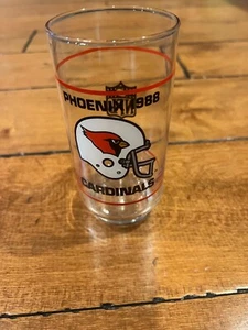 Vintage 1988 PHOENIX CARDINALS FOOTBALL NFL MOBIL Glass - Picture 1 of 4