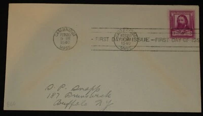 1940 FDC CAMBRIDGE FIRST DAY OF ISSUE COVER FAMOUS AMERICANS #866 LOWELL 3 cent - Image 1 of 2