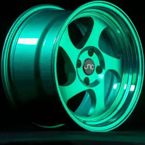 JNC 034 Transparent Green 16x9 4x100 +20 Wheel/Rim - Picture 1 of 1