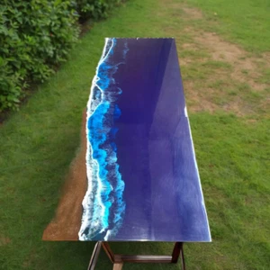 Made to Order Epoxy Resin Kitchen Dining Table Custom Wood Arts Coffee Top Decor - Picture 1 of 10