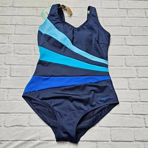 Zoggs Damen Sandon Scoopback Badeanzug Größe 10 Bauchkontrolle feste Cups marineblau - Bild 1 von 8