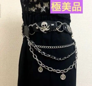 DIA d.i.a Chain Skull Belt Color Black Gold Gal Women's Accessories Used - Picture 1 of 5