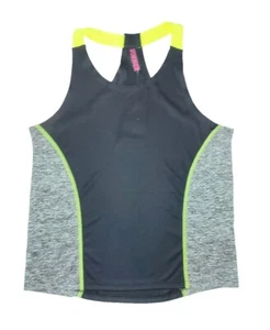 Chaleco deportivo para niñas de 12-13 años M&S gris absorbente de humedad negro amarillo borde - Imagen 1 de 9