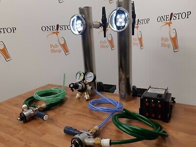 Complete 2 Line Beer Set Up Beer Cooler Pumps Pipework  Etc Proper Draft Beer  • 465£