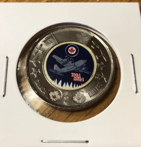 Moneda Toonie de $2 dólares de Canadá, RCAF Real Fuerza Aérea Canadiense, coloreada, 2024 - Imagen 1 de 2