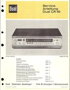 Dual Service Manual für CR 40  Copy - Picture 1 of 1