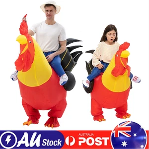 Inflatable Costume Adult Rooster Ride On Chicken Halloween Air Blow up Cosplay - Picture 1 of 16