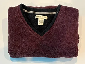 Vintage Men’s Preswick & Moore Burgendy V-Neck Fleece/Sweater Size XL - Picture 1 of 3
