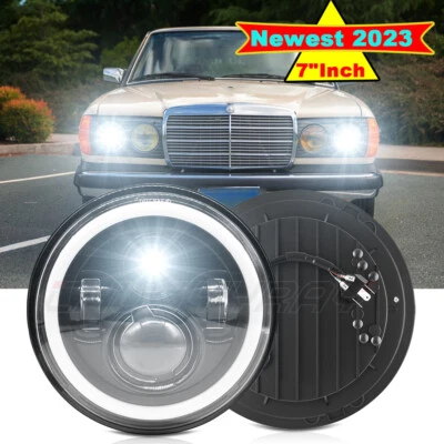 DOT 7" Inch LED Headlights Hi/Lo DRL for Mercedes Benz 240D 300D 220D 300TD 280 - Image 1 of 4